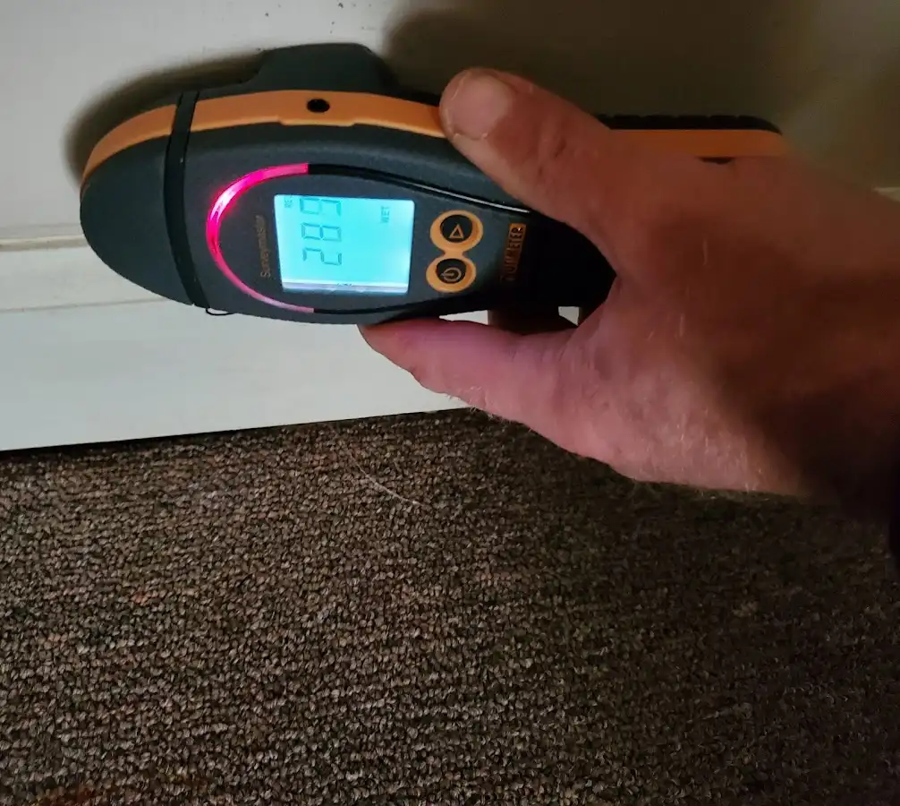 Moisture detection at baseboard during Mold Inspection & Testing in Menomonie